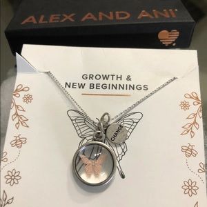 NWT Alex and Ani Butterfly Mantra Necklace